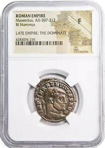 Maxentius Roman AE Coin (AD 306-312) - NGC(F) Graded Treasure ���������I