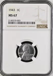 1943 1C J[ 1 Zg NGC MS67 2149370-003