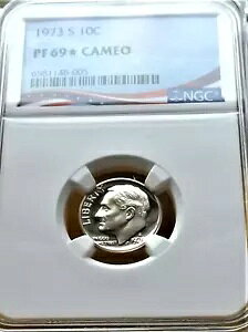1973-S NGC PF69 * �X�^�[ �J���I ���[�Y�x���g �_�C�� 10c