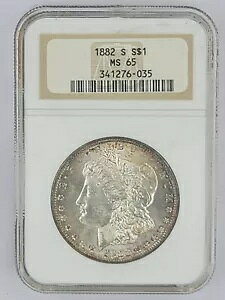 1882 S ���[�K�� �V���o�[ �h�� ���͓I�Ȕ��������F NGC MS 65 ���B���e�[�W �X�g�b�N