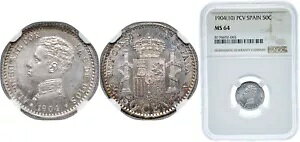 �X�y�C�� 1904 PCV 50 �Z���e�B���X �V���o�[ 835 NGC MS 64