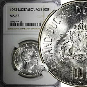 NZuN V[bg Vo[ 1963 100 t NGC MS65 ~jA KM# 52 (011)