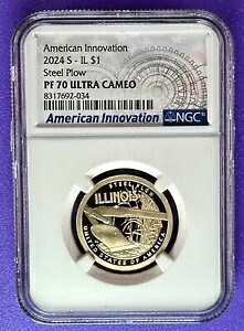 2024 S $1 American Innovation - IL �X�`�[�� �v���E NGC PF70 �E���g�� �J���I