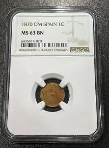 1870 OM MS63 BN �X�y�C�� �Z���e�B�� NGC KM 660 �Վ����{