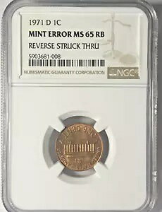 �����J�[�� �y�j�[ �G���[ 1971 D 1C �~���g �G���[ MS 65 RB ���o�[�X �X�g���b�N �X���[ NGC �ؖ���