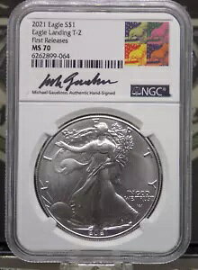 2021 American 1oz SILVER Eagle *TYPE 2* T.2 $1 NGC MS70 #064 �n�� ECC&C, Inc.