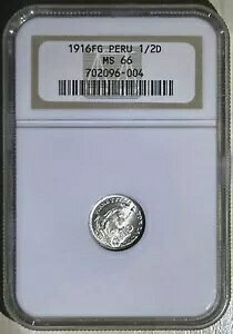 �y���[ 1916 FG 1/2 �f�B�l�� �V���o�[ ChBU �R�C�� �A���[�W���O �t���z���C�g 100+ �N NGC MS 66