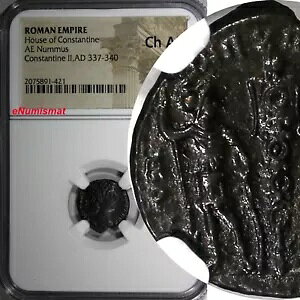 �R���X�^���e�B�k�X�̃��[�}�̉� �R���X�^���e�B�k�X 2 �� AD 337-340 AE Nummus NGC Ch AU (421)