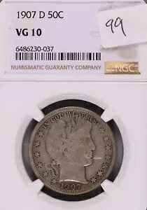 1907-D �o�[�o�[ �V���o�[ �n�[�t�_���[ NGC VG-10 #0-037