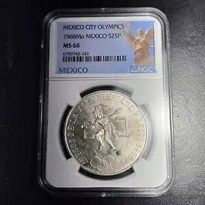 1968 Mo NGC MS66 メキシコシティ オリンピック S25P 銀貨