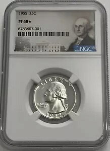 1955 NGC PF68 �X�^�[ �v���[�t �V���o�[ ���V���g�� �N�H�[�^�[ 25C �u���C�g �z���C�g �R�C�� �|�[�g LB