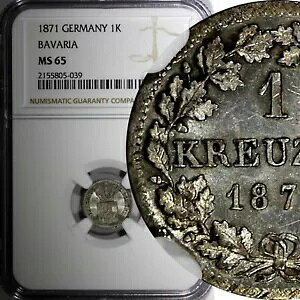 �h�C�c�A�M���a�� ���C 2 �� �V���o�[ 1871 1 �N���C�c�@�[ NGC MS65 �g�[�� KM# 873 (9)