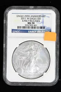 2011-W Silver Eagle NGC MS70 ���������[�X 25 ���N�L�O 3PFP