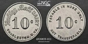 Valley Bell Dairy Charleston WV Good 10 Zg A~jE g[h g[N NGC MS67