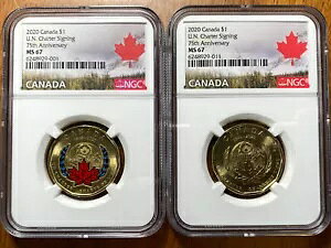 2020 �J�i�_ ���[�j�[ NGC ���A���͑� 75 �񍑘A�J���[ 1$ �R�C�� �Z�b�g TopPop