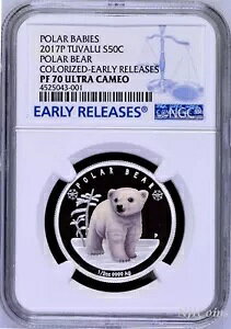2017 P �c�o�� �v���[�t �V���o�[ Polar Babys Polar Bear NGC PF70 1/2 �I���X �R�C�� OGP ER�t��