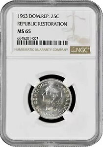 �h�~�j�J���a�� 25 �Z���^�{ 1963�ANGC MS65�A�uRepublic Restoration�v�V���o�[