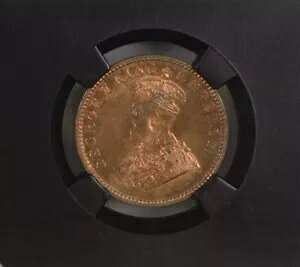 1935 C KG V British India 1/4 Anna Black Core-NGC Graded MS 66 RB