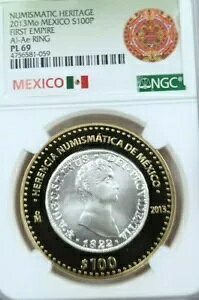 2013 ���L�V�R �V���o�[ 100 �y�\ S100P 1822 �t�@�[�X�g�G���p�C�A NGC PL 69 �������R�C��