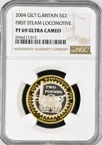 2004 ?2 Vo[ /  2 |h STEAM LOCOMOTIVE PROOF NGC PF69 CMX