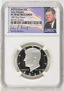 2020-S �P�l�f�B �v���[�t �V���o�[ �n�[�t�_���[ 50c NGC PF70 �E���g�� �J���I ER 6019214-025