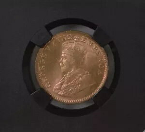 1918 C KG V British India 1/4 Anna Black Core-NGC Graded MS 66 RD