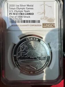 2020�N�����I�����s�b�N 1�I���X�⃁�_�� �č��I�����s�b�N�`�[�� NGC PF 70 UCAM