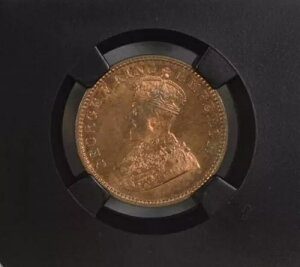 1935 C KG V British India 1/4 Anna Black Core-NGC Graded MS 66 RB