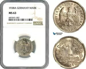 AJ980�A�h�C�c�A��O�鍑�A1 ���C�q�X�}���N 1938 A�A�x�����������ǁANGC MS63