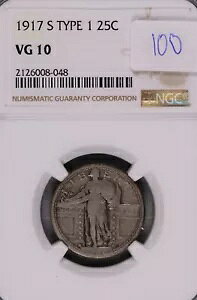 1917-S �^�C�v 1 �X�^���f�B���O ���o�e�B �V���o�[ �N�H�[�^�[ NGC VG-10 #8-048