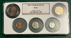 2003-P �����ʃ}���`�R�C���ANGC MS66 KENNEDY HALF SACAGAWEA $1 (5 �R�C���Z�b�g)