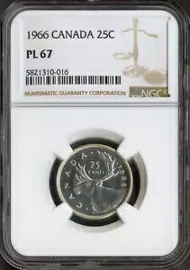 1966 �J�i�_ 25 �Z���g 25C NGC PL67 �i��