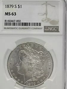 1879 S $1 �����K�� �_���[ MS 63 NGC �V���o�[ ������ #1310
