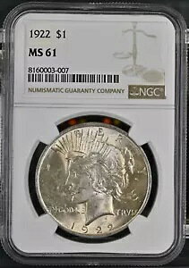 1922 ah 1 h NGC MS61 8160003-007