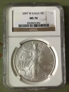MS 70 2007 W �A�����J�� �V���o�[ �C�[�O�� �O���[�h NGC $1 �R�C�� ����