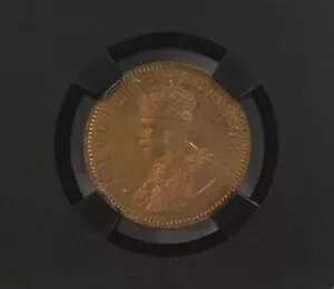 1920 C KG V British India 1/4 Anna BLACK CORE - NGC Graded MS 66 RB