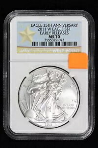 2011-W Silver Eagle NGC MS70 [X 25th Anni WP Paper 4NYC