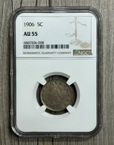 1906 ���o�e�B �j�b�P�� NGC AU-55�A�f�G�ȍ����j�b�P��