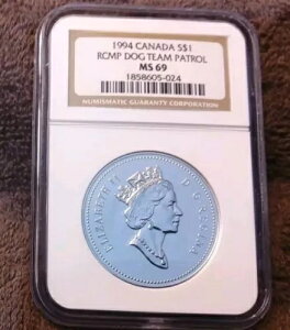 1994 カナダ (Rcmp Dog Team Patrol) NGC MS69 でシルバーダラー最高級賞を受賞!
