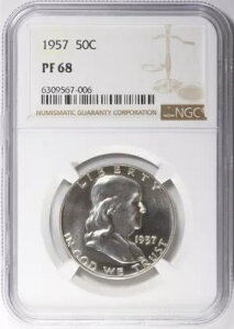 1957 �t�����N���� �V���o�[ �v���[�t �n�[�t�_���[ NGC PF68 50c