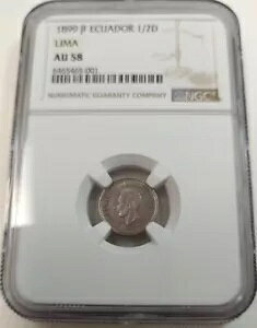 1899 ���} JF �G�N�A�h�� 1/2 �f�V�� �V���o�[�AKM#55.1 NGC AU58 #6465465-001