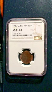 1929 イギリス 1/4 ペニー NGC MS66 RB GEM 1/4P コインを今すぐ価格で販売します!