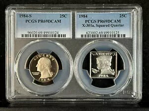 1984 �X�N�G�A�[�h �N�H�[�^�[ 1/4 �I���X �V���o�[ X#301a PCGS PR69DCAM �f���A�� �z���_�[ 84 S �v���[�t