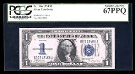 DBR 1934 $1 シルバー スーパーブ ジェム Fr. 1606 BA ブロック PCGS 67 PPQ シリアル B97613468A