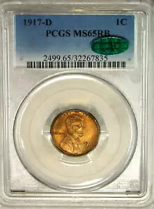 1917-D �����J�[�� �Z���g PCGS MS65RB CAC �Ԃ����򂪂����Ղ� �v���~�A���i�� #C287