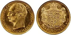 �f���}�[�N�A�S�[���h 20 �N���[�l �L���O �t���f���b�N 8 �� 1912 VBP - PCGS MS 66�A���A
