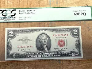 $2 1963A 1514 @ʉ č PCGS 69PPQ - قڊȃbhV[ 69PPQ