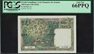 P26 �t�����X�̃\�}�������h �W�u�` 100 �t���� 1952 GEM UNC NEW PCGS/PMG 66PPQ ���A