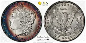 1881-CC モーガン ドル *PCGS UNC* 非常に魅力的な調色 *超高速発送!!!