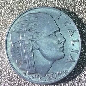 �u�C�^���A 20 �Z���g 1940 �R�C�� - ���A Acmonital Fascio Littorio�v